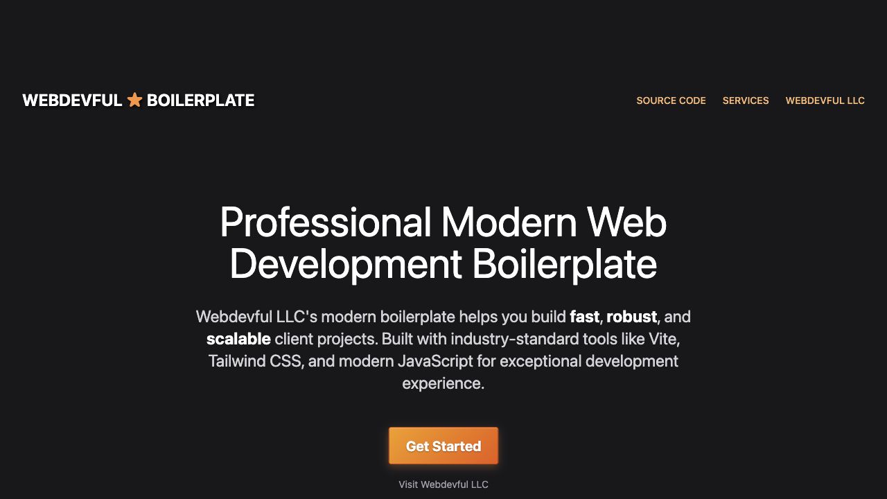 Webdevful Boilerplate website preview
