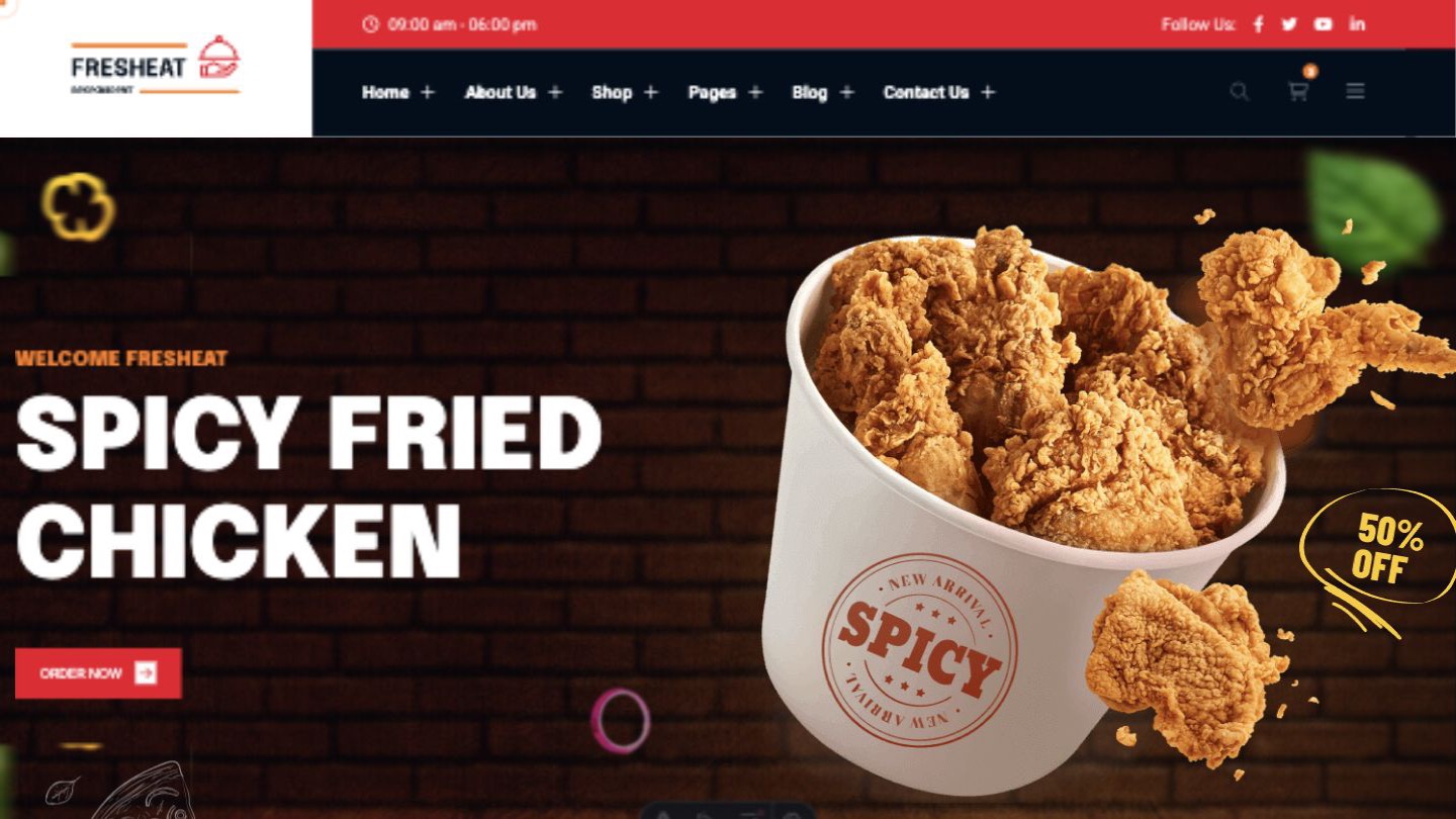 Fresheat Restaurant — A food, restaurant, and online-ordering Astro template candidate now connected to the Restaurants category.