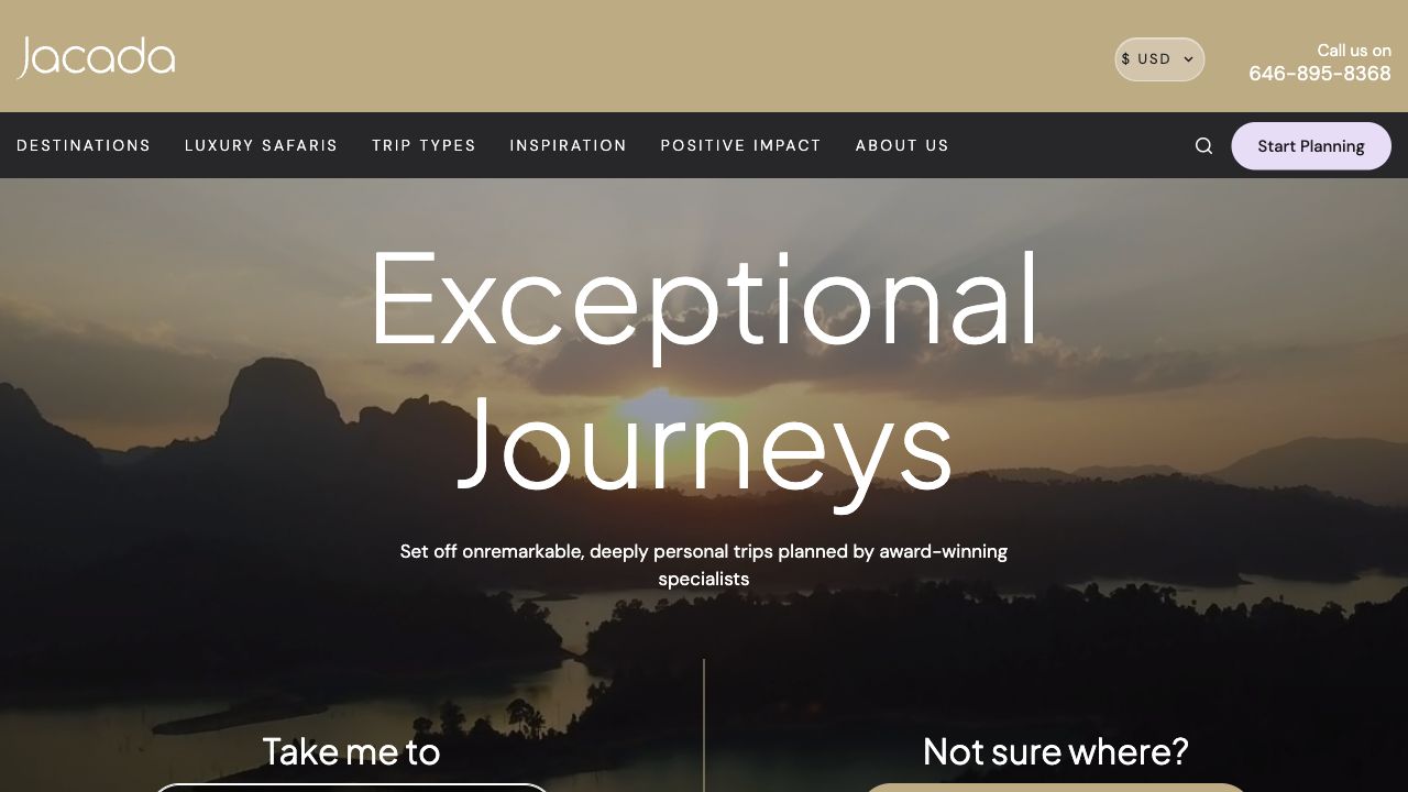 Jacada Travel website preview