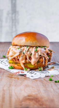 Gourmet burger with sesame bun