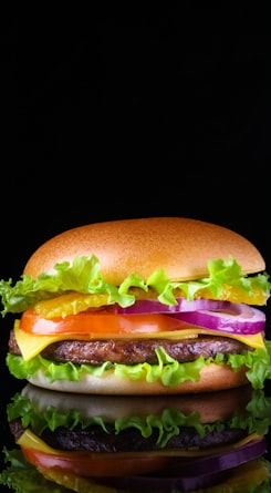 Classic cheeseburger with fresh lettuce