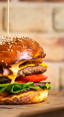 Artisan burger with premium toppings