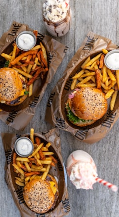 Double-stacked burger with melted cheese